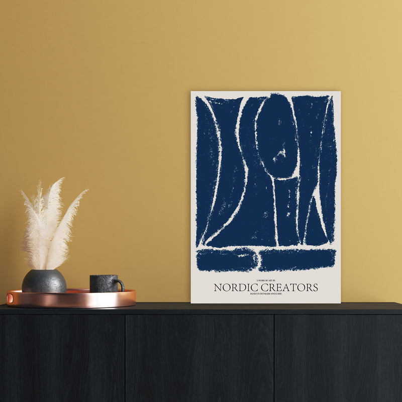 Things Fall Apart - Blue Abstract Art Print by Nordic Creators A2 Black Frame