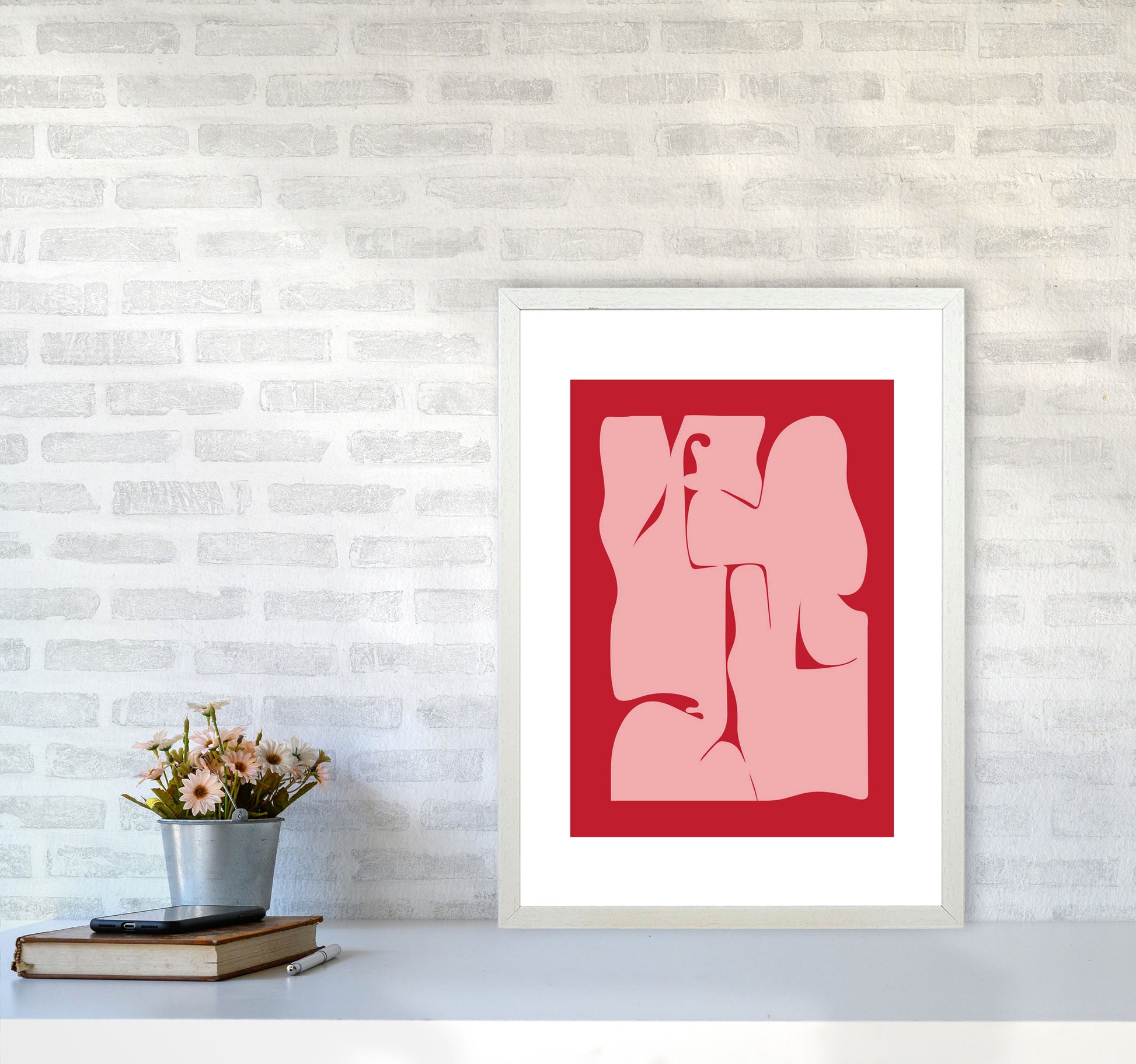 Abstract  Art Print by Nordic Creators A2 Oak Frame