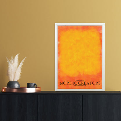 Color Block Abstract Art Print by Nordic Creators A2 Oak Frame