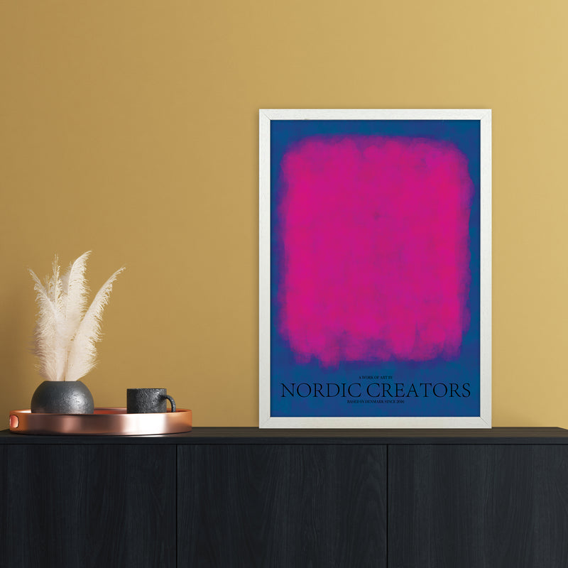 Color Block 3 Abstract Art Print by Nordic Creators A2 Oak Frame