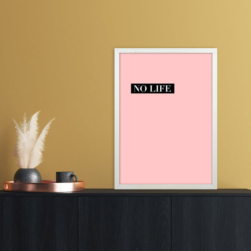 NO LIFE Abstract Art Print by Nordic Creators A2 Oak Frame