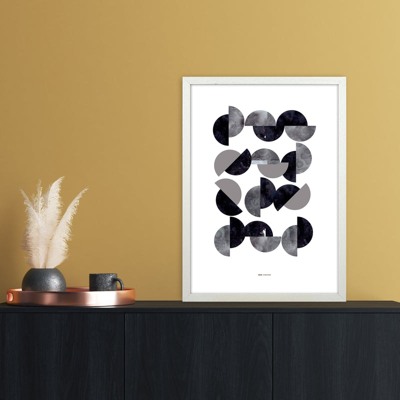 PJ-836-15 Geometric Abstract Art Print by Nordic Creators A2 Oak Frame