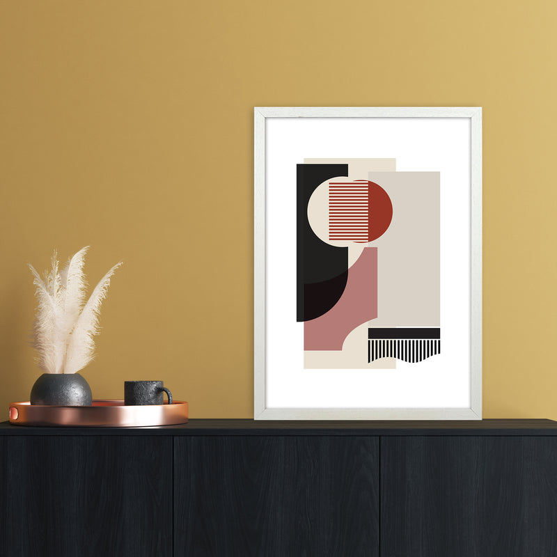 Rose grey Abstract Art Print by Nordic Creators A2 Oak Frame