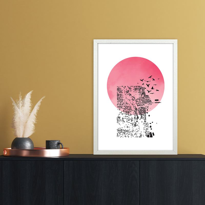 Shadow Abstract Art Print by Nordic Creators A2 Oak Frame
