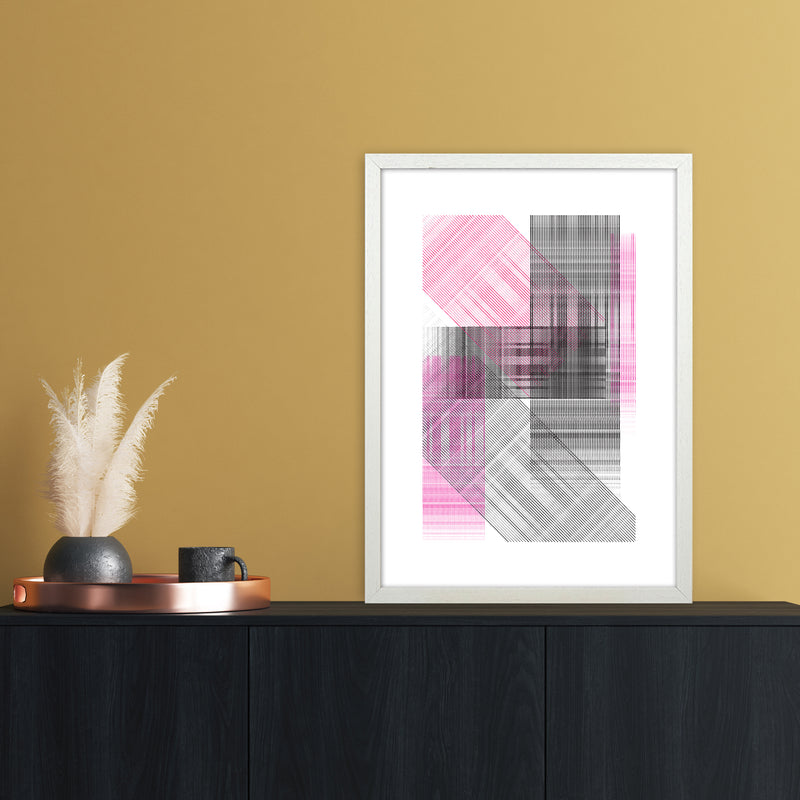 Splash Abstract Art Print by Nordic Creators A2 Oak Frame