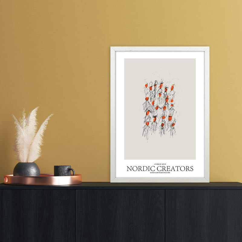 The People Abstract Art Print by Nordic Creators A2 Oak Frame