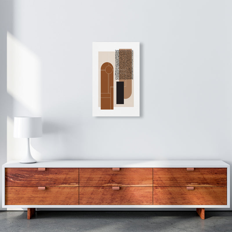 Brown & Beige Abstract Art Print by Nordic Creators A3 Canvas