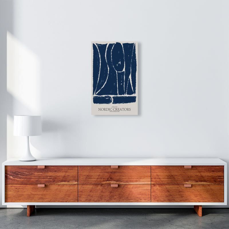 Things Fall Apart - Blue Abstract Art Print by Nordic Creators A3 Canvas