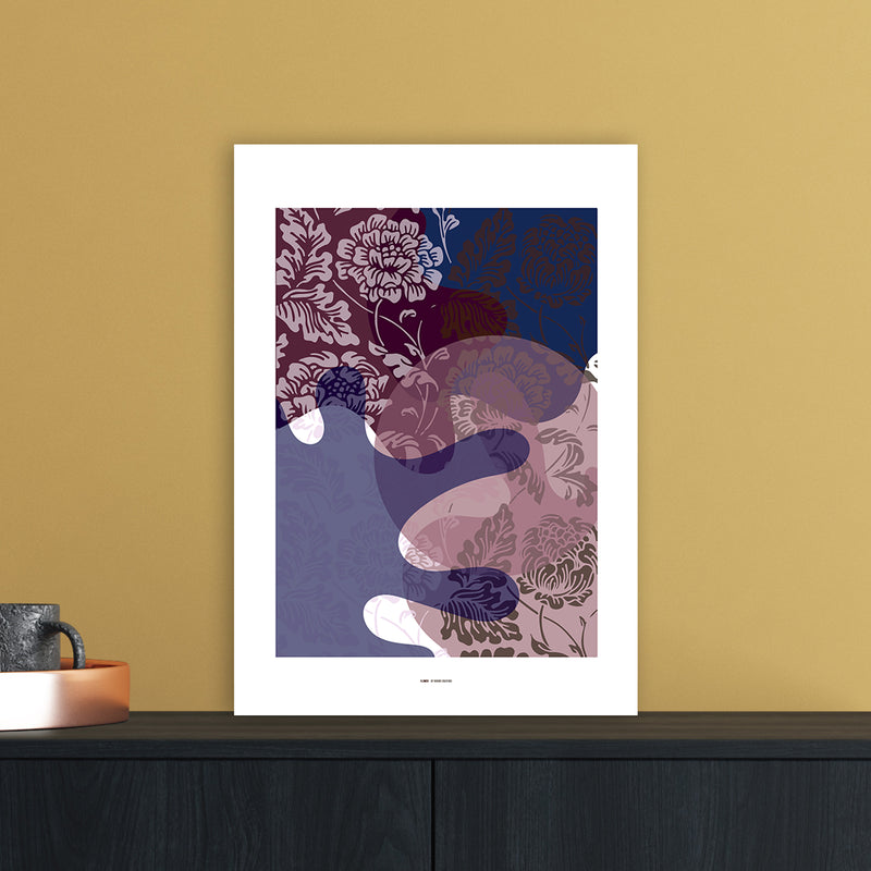 PJ-836-17 Flower Abstract Art Print by Nordic Creators A3 Black Frame