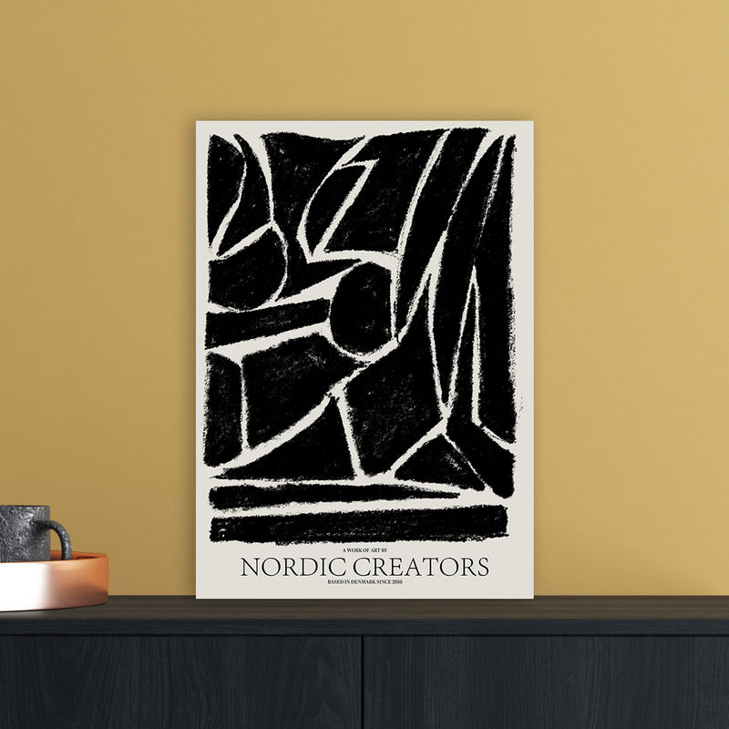 Things Fall Apart - Black Abstract Art Print by Nordic Creators A3 Black Frame