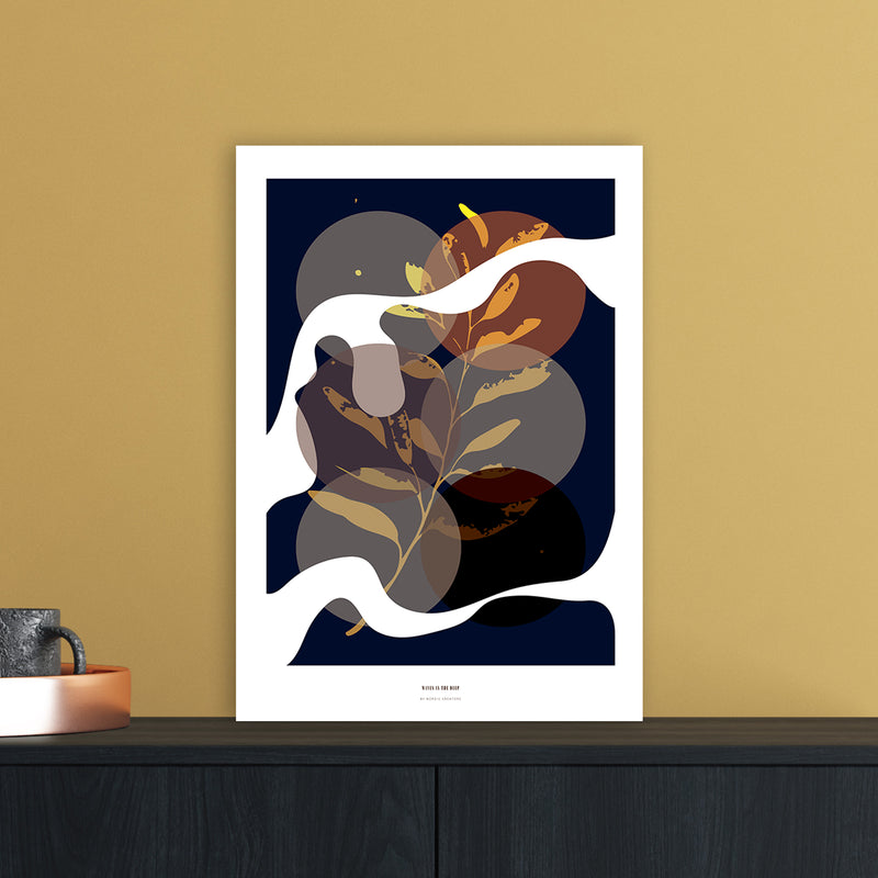Waves Abstract Art Print by Nordic Creators A3 Black Frame