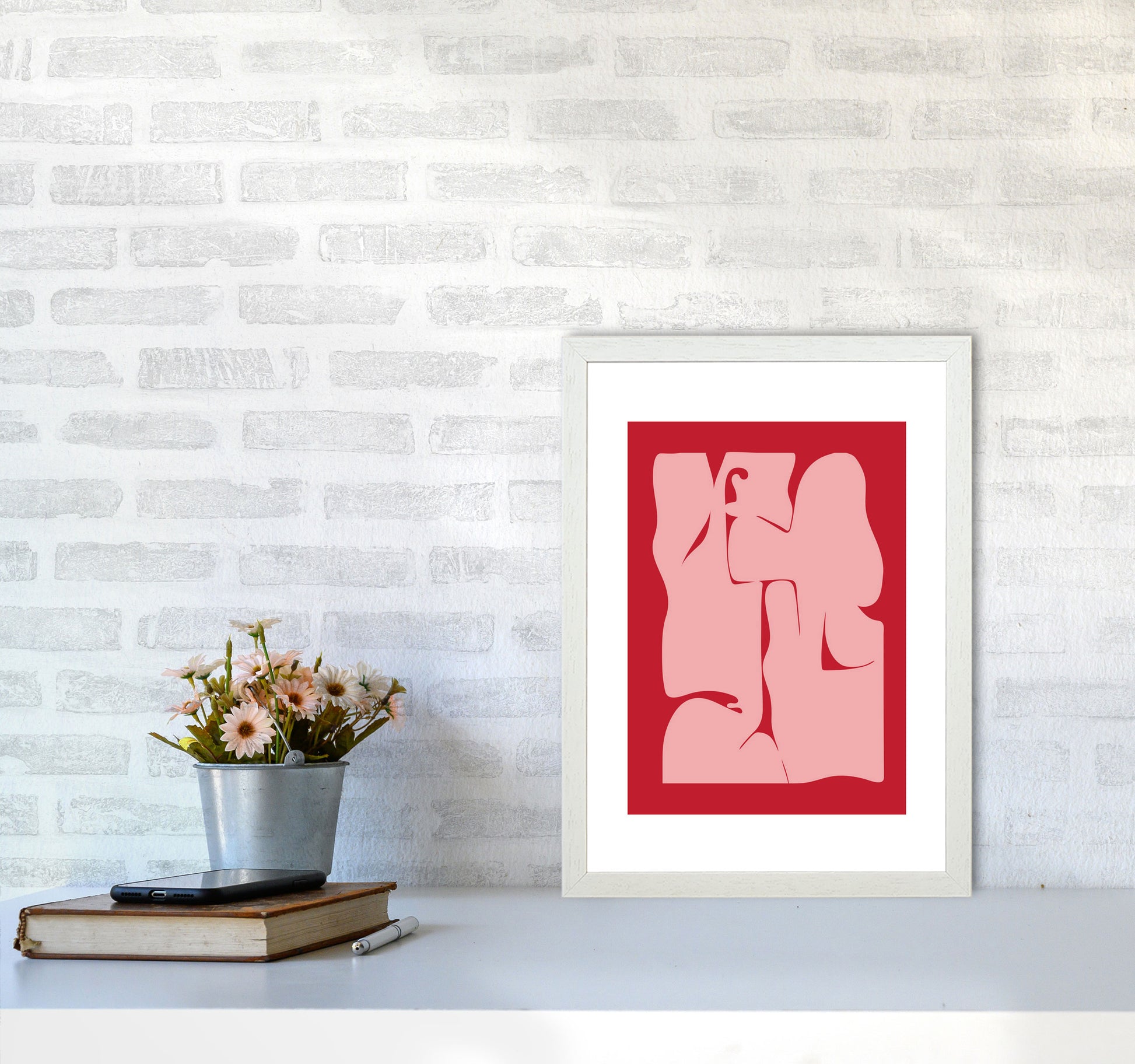 Abstract  Art Print by Nordic Creators A3 Oak Frame