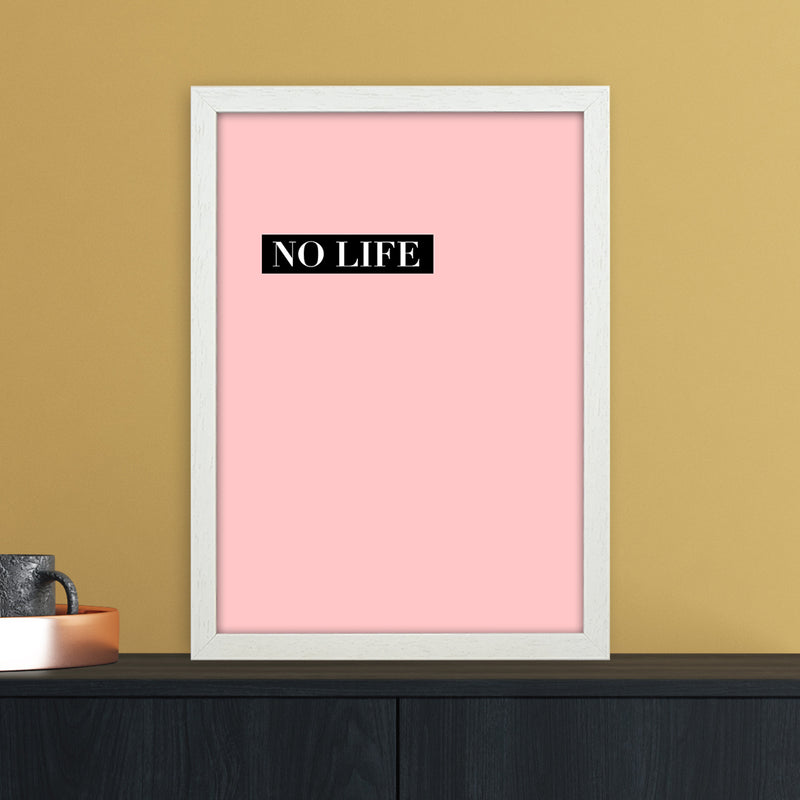 NO LIFE Abstract Art Print by Nordic Creators A3 Oak Frame