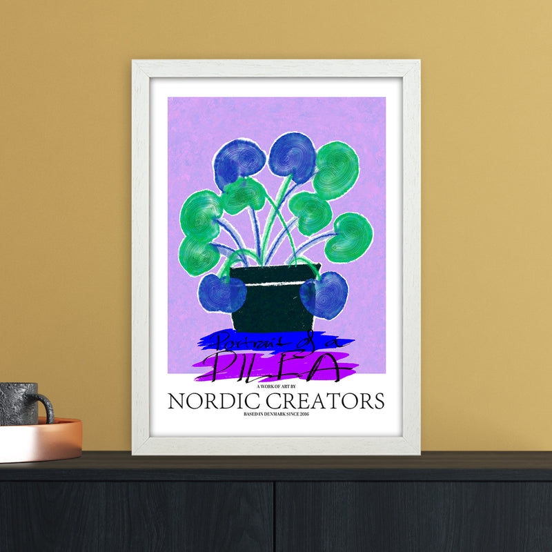 Portrait of a Pilea Abstract Art Print by Nordic Creators A3 Oak Frame