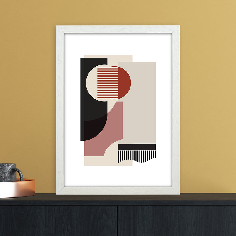 Rose grey Abstract Art Print by Nordic Creators A3 Oak Frame