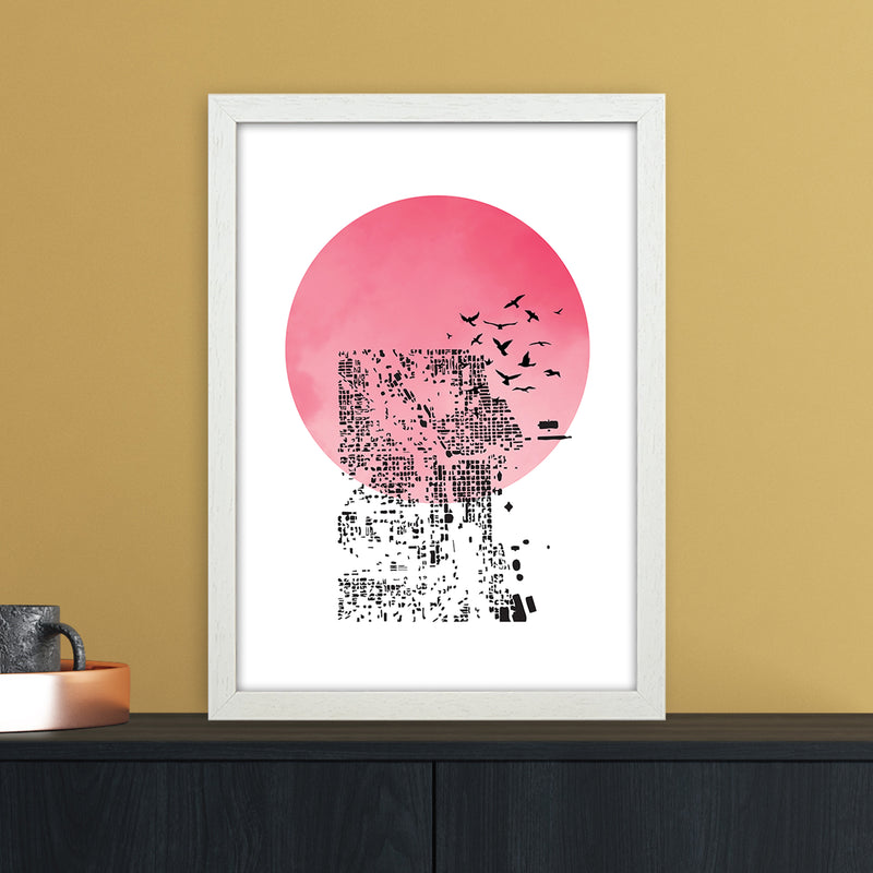 Shadow Abstract Art Print by Nordic Creators A3 Oak Frame