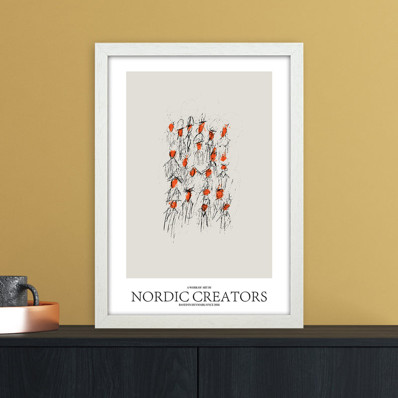 The People Abstract Art Print by Nordic Creators A3 Oak Frame