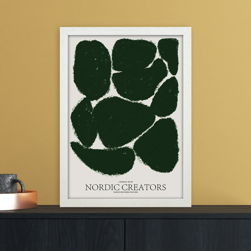 Things Fall Apart - Green Abstract Art Print by Nordic Creators A3 Oak Frame