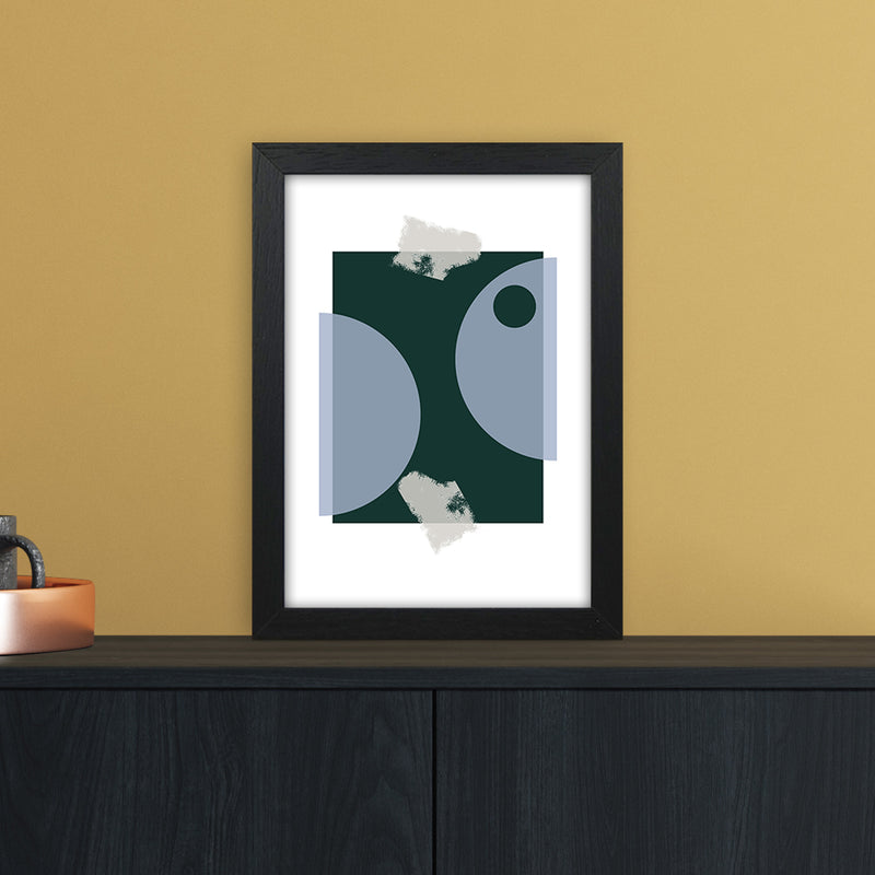 Blue & Green Abstract Art Print by Nordic Creators A4 White Frame