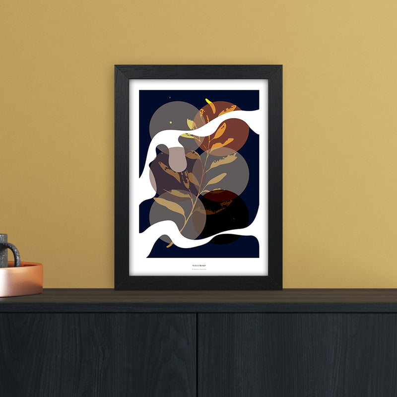 Waves Abstract Art Print by Nordic Creators A4 White Frame