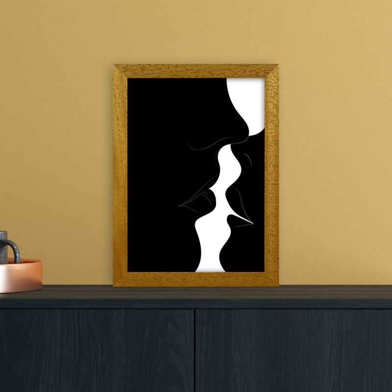 Just a little kiss black Abstract Art Print by Nordic Creators A4 Print Only
