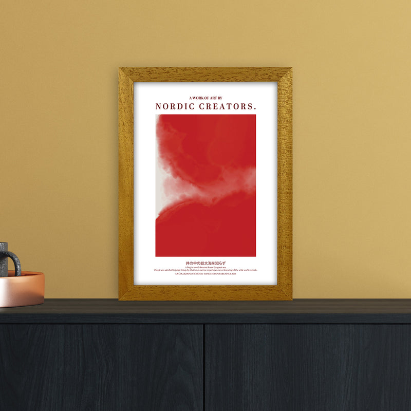 Red Japan Abstract Art Print by Nordic Creators A4 Print Only