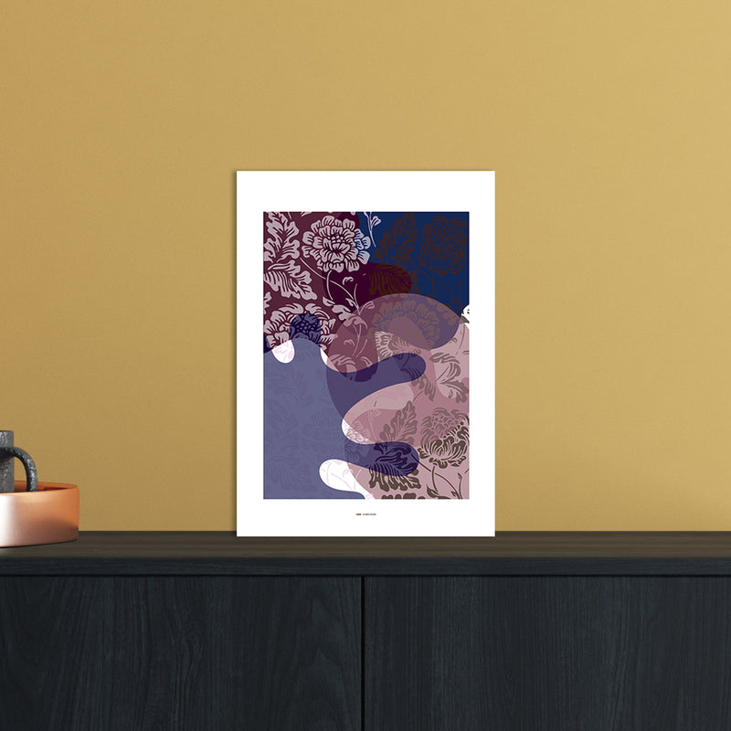 PJ-836-17 Flower Abstract Art Print by Nordic Creators A4 Black Frame