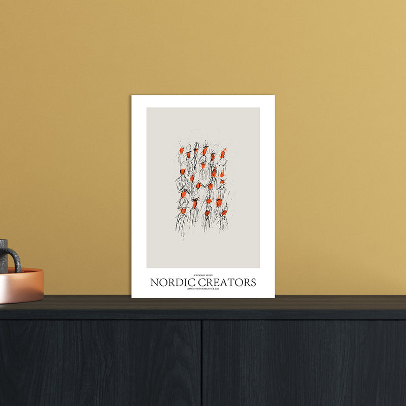 The People Abstract Art Print by Nordic Creators A4 Black Frame