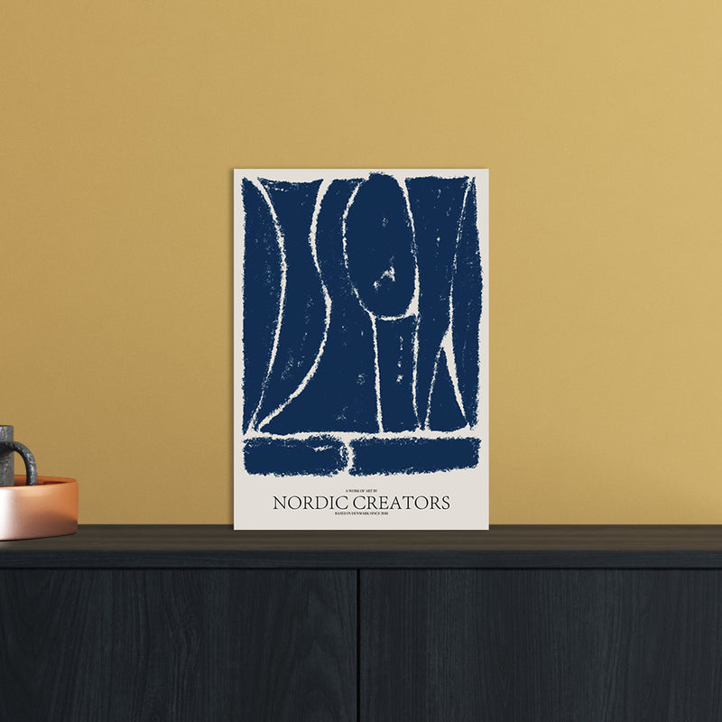 Things Fall Apart - Blue Abstract Art Print by Nordic Creators A4 Black Frame