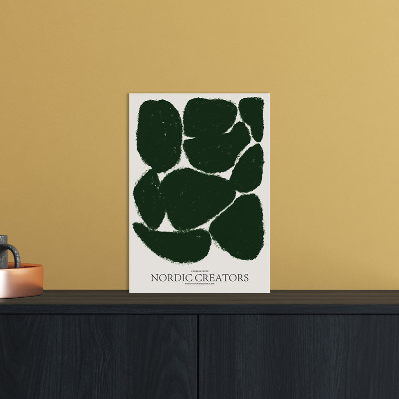 Things Fall Apart - Green Abstract Art Print by Nordic Creators A4 Black Frame