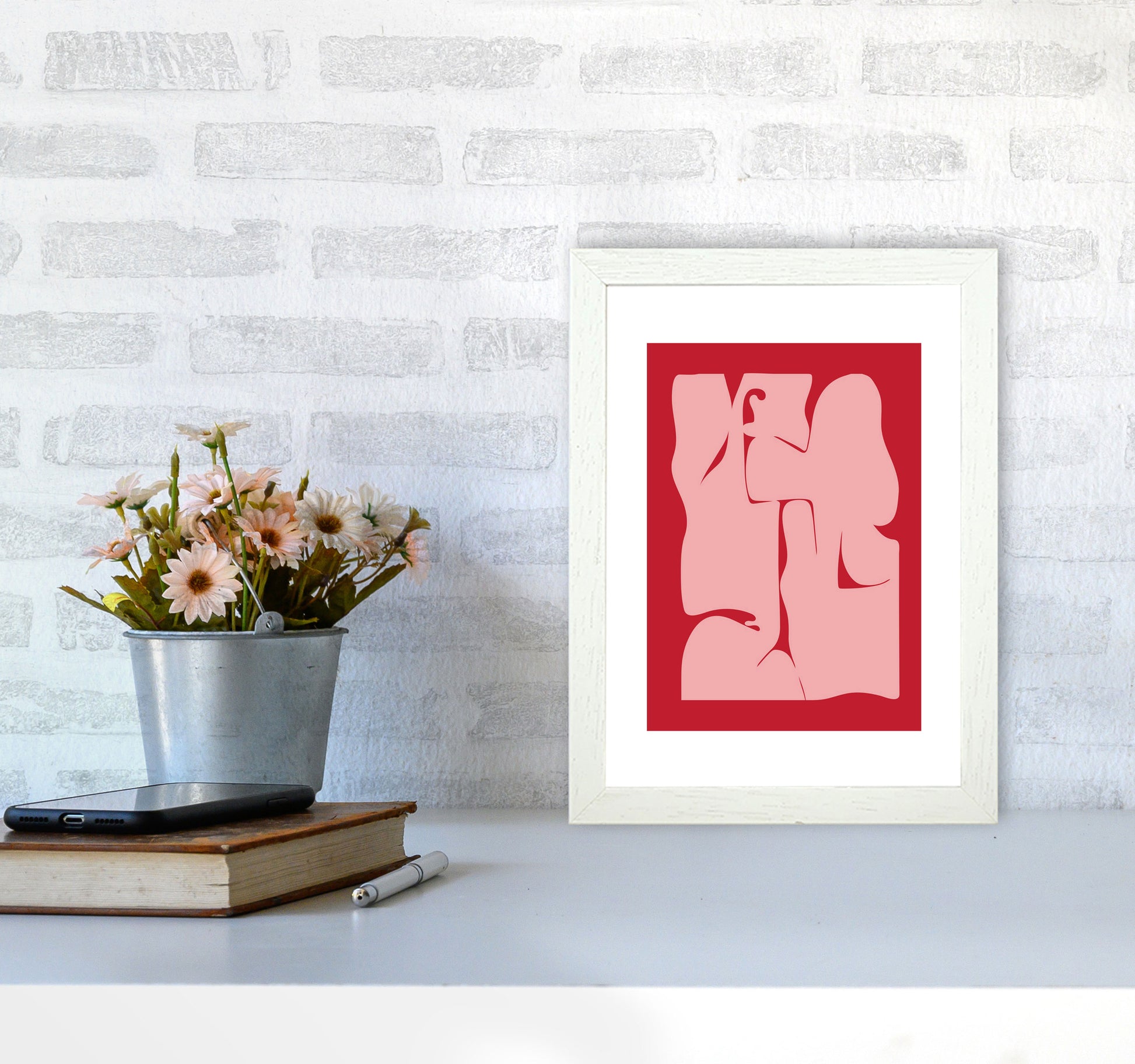 Abstract  Art Print by Nordic Creators A4 Oak Frame