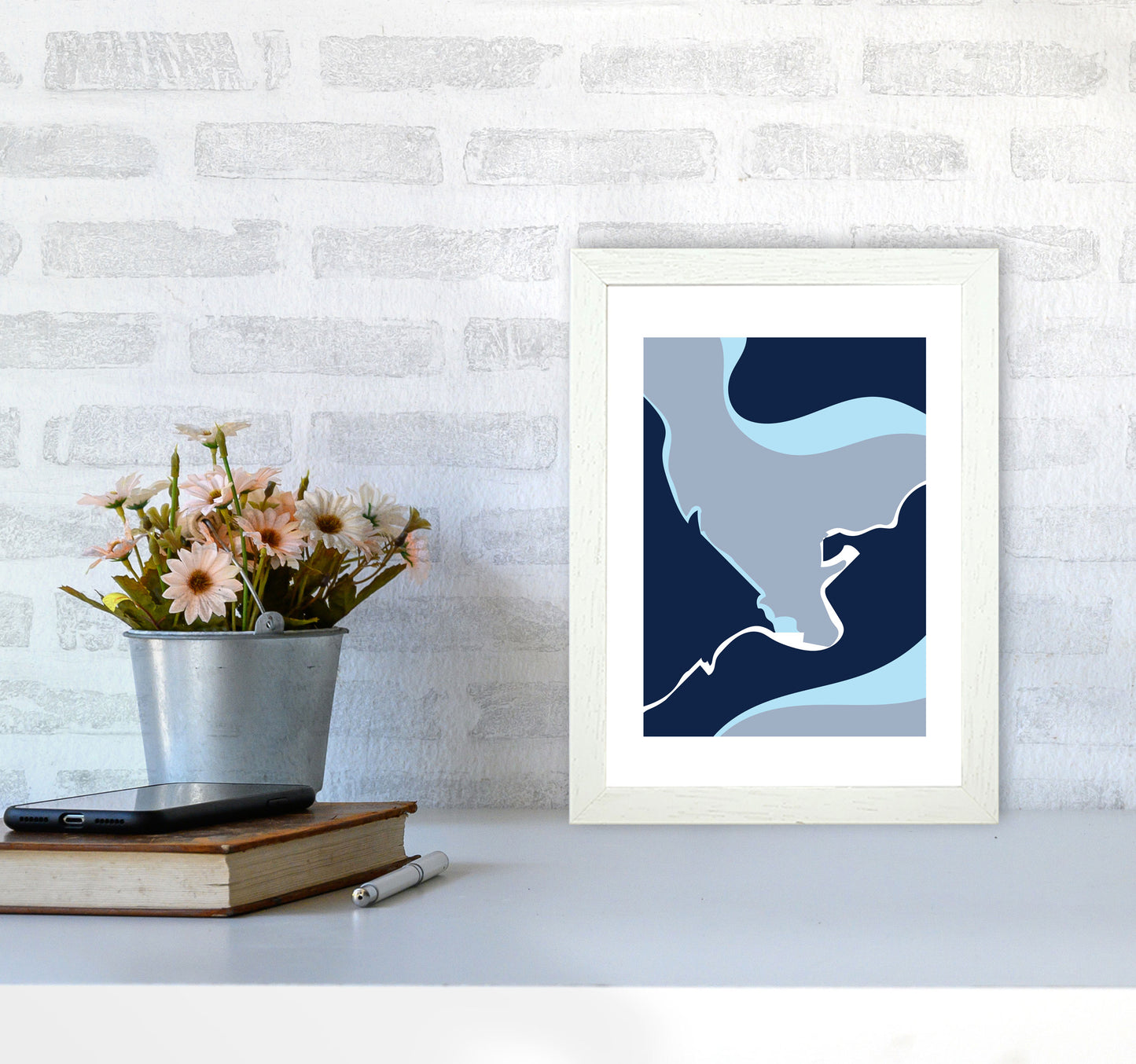 Abstract 3 Modern Contemporary Art Print by Nordic Creators A4 Oak Frame
