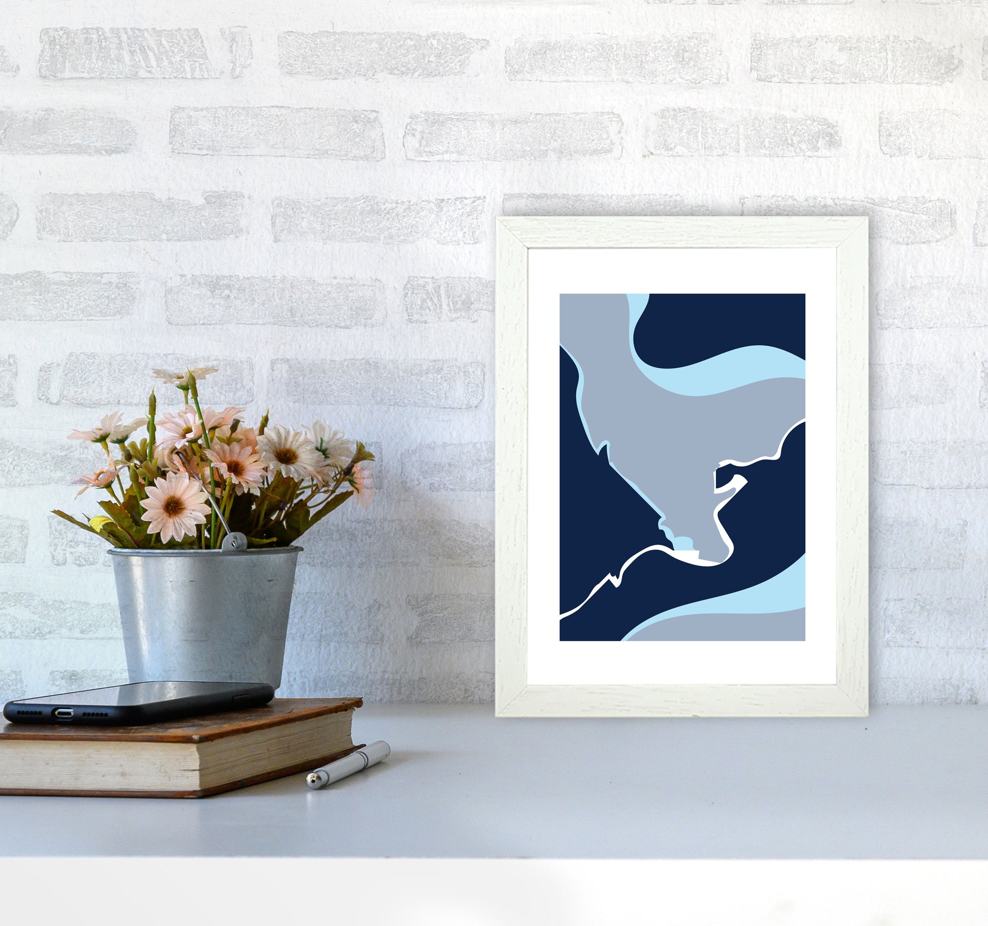 Abstract 3 Modern Contemporary Art Print by Nordic Creators A4 Oak Frame