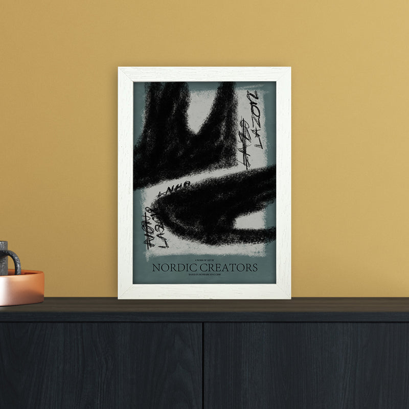 Ghost Abstract Art Print by Nordic Creators A4 Oak Frame