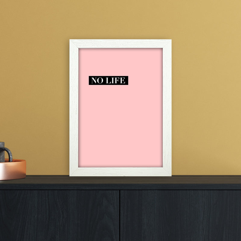 NO LIFE Abstract Art Print by Nordic Creators A4 Oak Frame