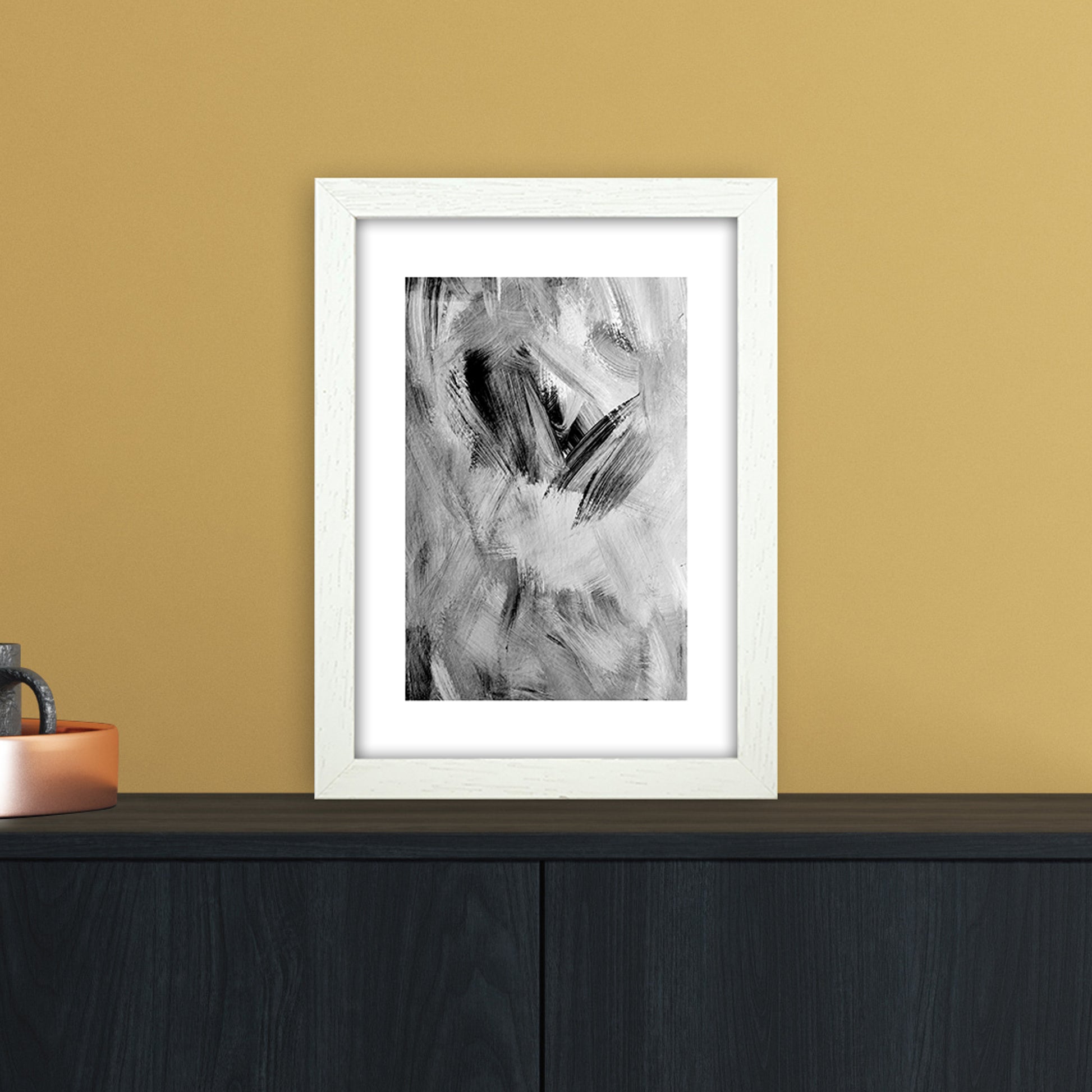 Painting Abstract Art Print by Nordic Creators A4 Oak Frame