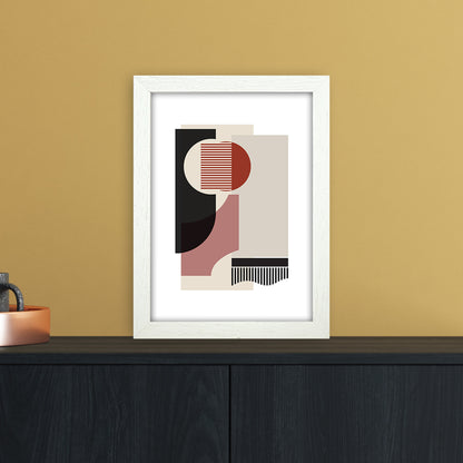 Rose grey Abstract Art Print by Nordic Creators A4 Oak Frame