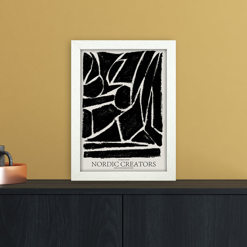Things Fall Apart - Black Abstract Art Print by Nordic Creators A4 Oak Frame