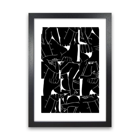 Bodies Abstract Art Print by Nordic Creators Black Grain