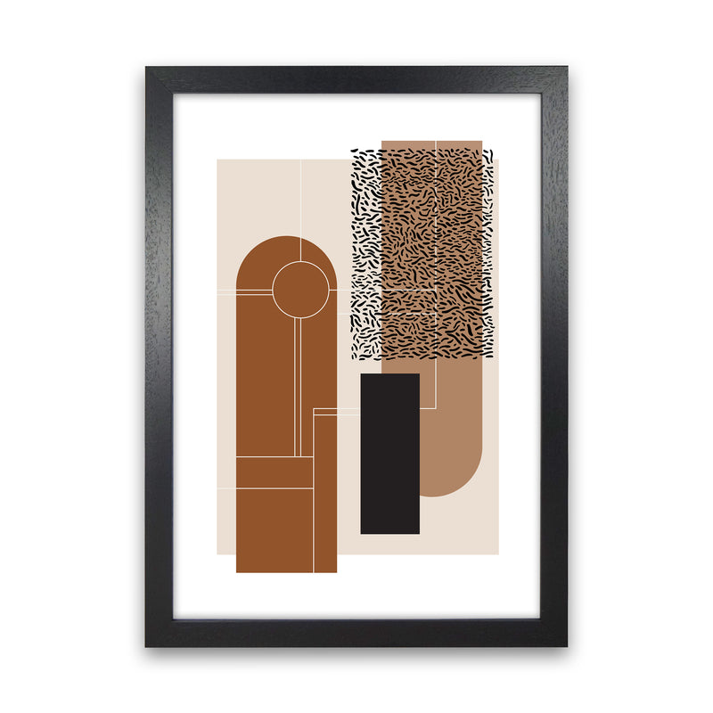 Brown & Beige Abstract Art Print by Nordic Creators Black Grain