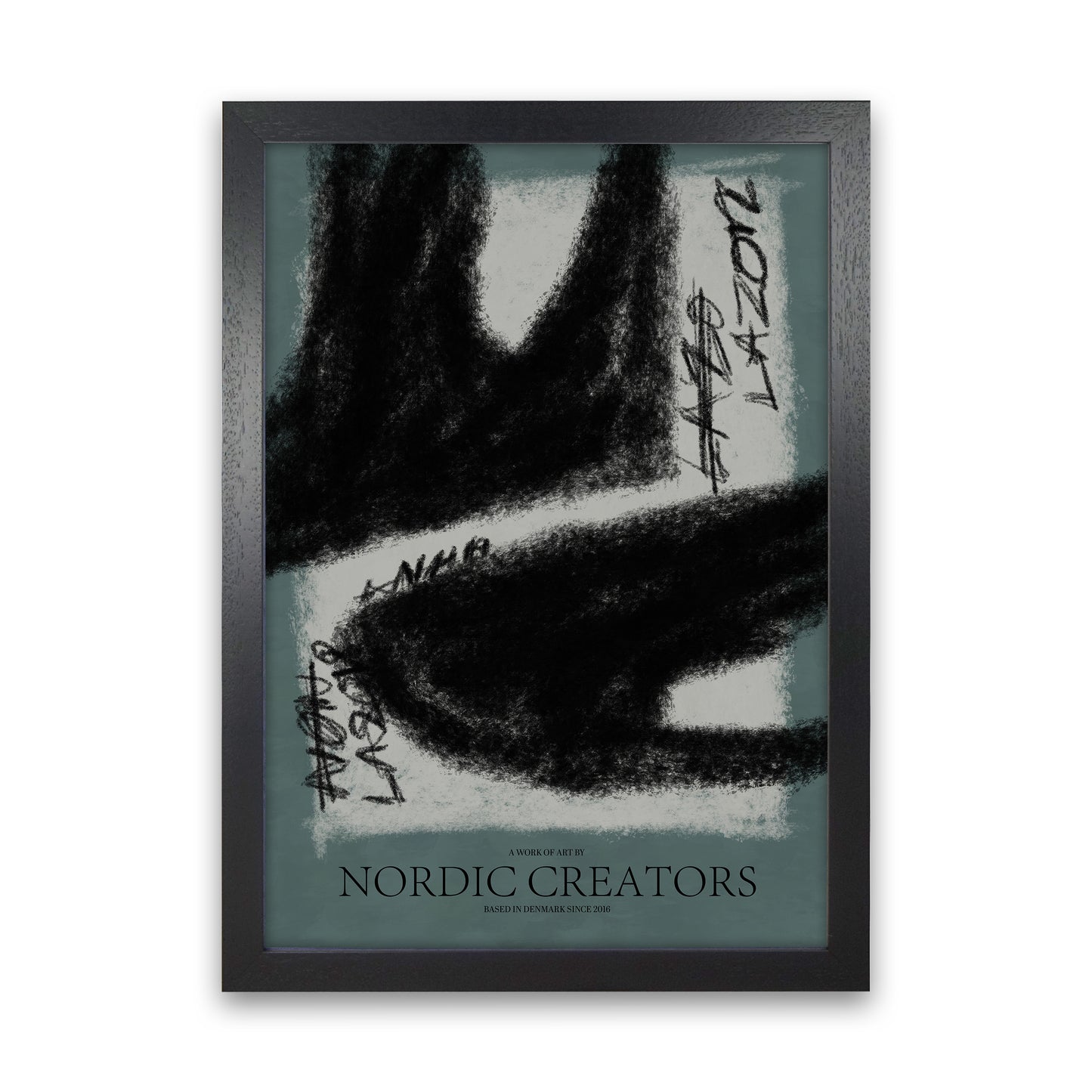 Ghost Abstract Art Print by Nordic Creators Black Grain