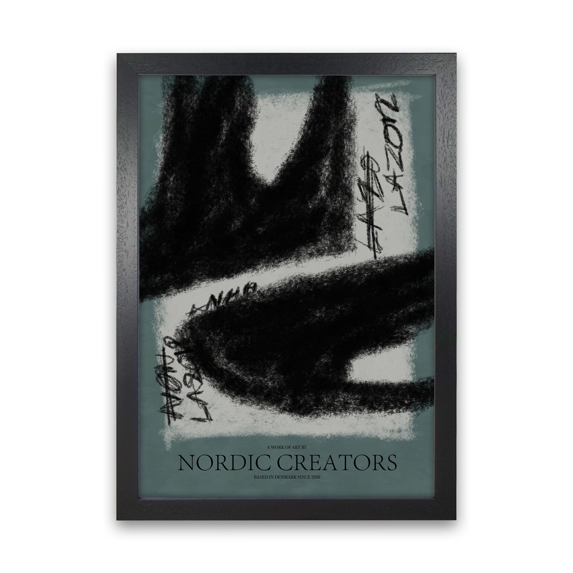 Ghost Abstract Art Print by Nordic Creators Black Grain