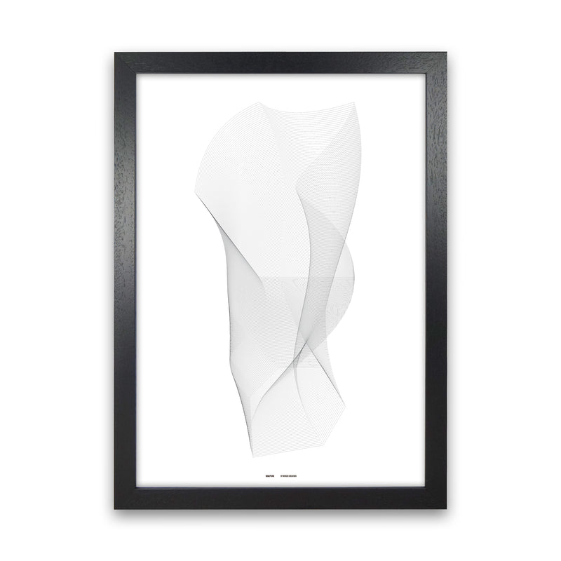 PJ-836-6 sculpture I Abstract Art Print by Nordic Creators Black Grain