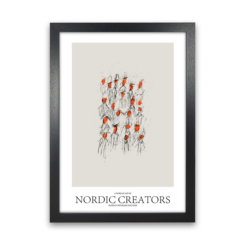 The People Abstract Art Print by Nordic Creators Black Grain