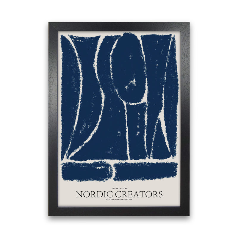 Things Fall Apart - Blue Abstract Art Print by Nordic Creators Black Grain