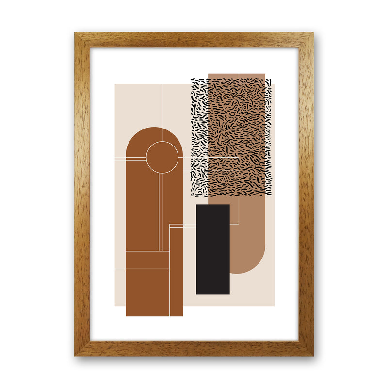 Brown & Beige Abstract Art Print by Nordic Creators Oak Grain