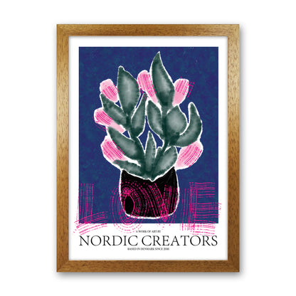 Flowers Love Abstract Art Print by Nordic Creators Oak Grain