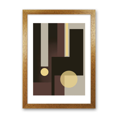 Grey Brown & Yellow Abstract Art Print by Nordic Creators Oak Grain