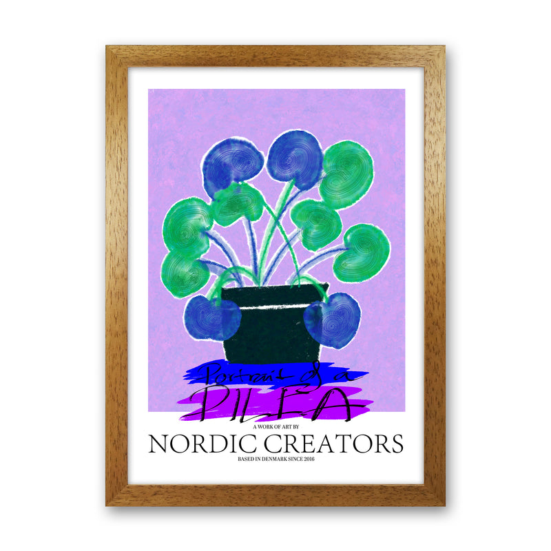 Portrait of a Pilea Abstract Art Print by Nordic Creators Oak Grain