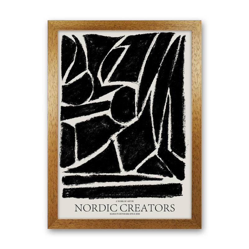 Things Fall Apart - Black Abstract Art Print by Nordic Creators Oak Grain